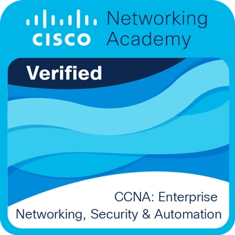 Odznaka Cisco za moduł CCNA Enterprise Networking, Security and Automation (ENSA)